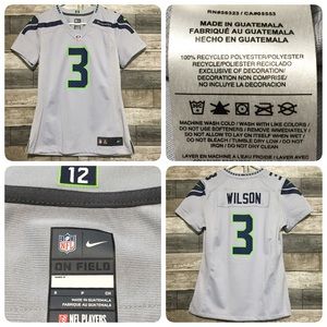 Nike On Field Seattle Seahawks Wilson Football Jersey Women’s S Gray NFL (A8)